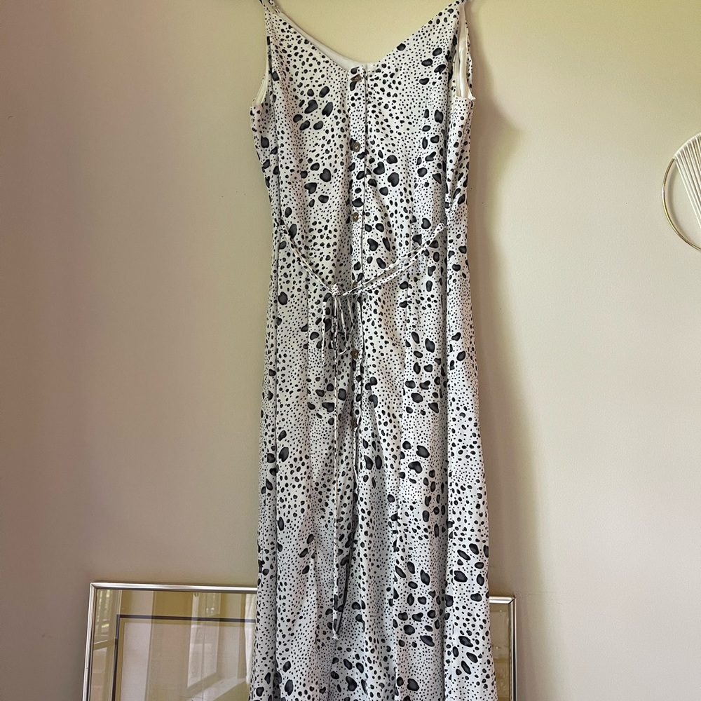 Black and White Silk Dress